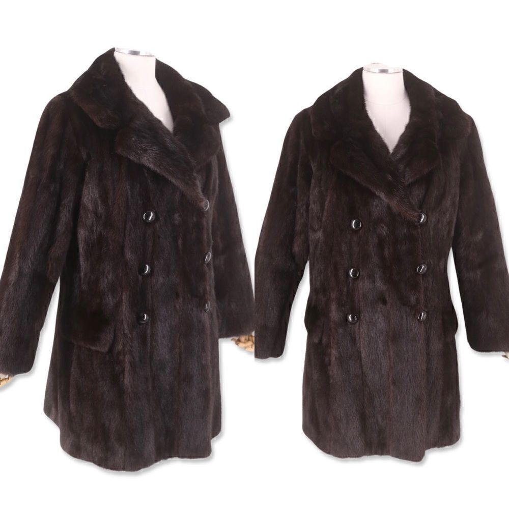 Mink fur coat by Pierre Cardin designer vintage 1970s Sz M rare